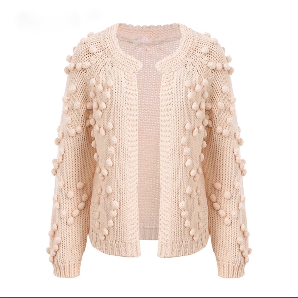 LAST ONE!! Puff Knitted Cardigan Light Apricot - Picture 6 of 8